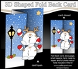 3D Shaped No-Hole Fold Back Christmas Card Mini Kit - Snowball Sam & Friend are having a Snowball Fight