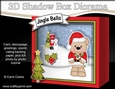 3D Christmas Diorama Shadow Box Card Mini Kit - Livvy Bear has Mistletoe & is looking for a kiss