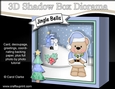 3D Christmas Diorama Shadow Box Card Mini Kit - Livvy Bear has Mistletoe & is looking for a kiss