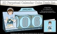 3D Everlasting Perpetual Calendar Desk Set Kit - Butterly & Flower Teen