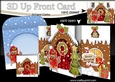 3D Up Front Card Kit - Bobbin Robin is Sledging at the Christmas Gingerbread House