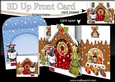 3D Up Front Card Kit - Hamish Scottie Dog is Carol Singing at the Christmas Gingerbread House