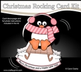 3D Shaped Rocking Christmas Card Mini Kit - Pip Penguin is having fun on his Sledge