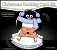 3D Shaped Rocking Christmas Card Mini Kit - Pip Penguin is having fun on his Sledge
