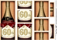 DL 60th Birthday Champagne in a Box with top & bottom stacker