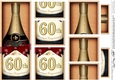 DL 60th Birthday Champagne in a Box with top & bottom stacker