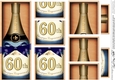 DL 60th Birthday Champagne in a Box with top & bottom stacker
