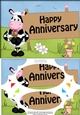 A5 Milly Moo Cow HAPPY ANNIVERSARY Scallop Corners and Pyramage