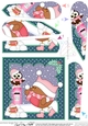 Christmas Bobbin Robin is having a Snowball Fight with Little Hoot Owl Fan Pyramage Topper