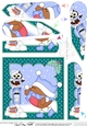 Christmas Bobbin Robin is having a Snowball Fight with Little Hoot Owl Fan Pyramage Topper