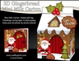 3D Christmas Milk Carton Gingerbread House Treat Box Mini Kit - Santa has his Sack