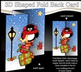 3D Shaped No-Hole Fold Back Christmas Card Mini Kit - Pip Penguin has a Star & Presents