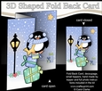 3D Shaped No-Hole Fold Back Christmas Card Mini Kit - Pip Penguin has a Star & Presents