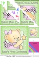 Cute Hunney Bear Rosie - Babys 1st Christmas Star Scallop Corner Side Stacker Topper