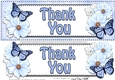 Large DL THANK YOU Floral Butterflies 3D decoupage