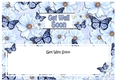 Large DL GET WELL SOON Floral Butterflies insert