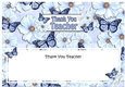 Large DL THANK YOU TEACHER Floral Butterflies insert