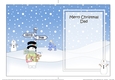 5 x 7 matching insert - Merry Christmas DAD with Snowman Rio