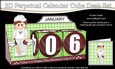 3D Everlasting Perpetual Calendar Desk Set Kit - Cricket Man