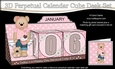 3D Everlasting Perpetual Calendar Desk Set Kit - Livvy Bear