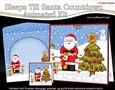 3D Animated Sleeps Till Santa Christmas Tree Countdown Card Kit - Santa has an Xmas Stocking