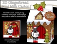 3D Christmas Milk Carton Gingerbread House Treat Box Mini Kit - Hamish Scottie Dog is Carol singing