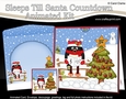 3D Animated Sleeps Till Santa Christmas Tree Countdown Card Kit - Pip Penguin is Carol Singing
