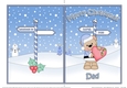 5 x 7 Quick Cut and Fold Card - Merry Christmas DAD with Livvy Bear