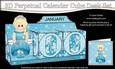 3D Everlasting Perpetual Calendar Desk Set Kit - Snow Princess Krystal