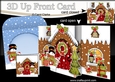 3D Up Front Card Kit - Snowman Rio is at the Christmas Gingerbread House