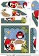 Christmas Pip Penguin has an Xmas Stocking Fan Pyramage Topper