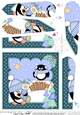 Christmas Pip Penguin has an Xmas Stocking Fan Pyramage Topper