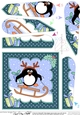 Christmas Pip Penguin is Sledging Fan Pyramage Topper