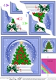 Cute Christmas Holly Tree Snowglobe Wavy Corner side stacker Topper