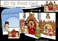 3D Up Front Card Kit - Snowman Rio is at the Christmas Gingerbread House