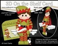 3D Christmas On the Shelf Card Kit - Cute Christmas Elf has a Festive Cupcake