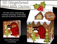 3D Christmas Milk Carton Gingerbread House Treat Box Mini Kit - Snowman Rio has an Xmas Tree