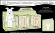 3D Everlasting Perpetual Calendar Desk Set Kit - Jock Westie Dog