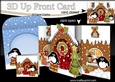 3D Up Front Card Kit - Pip Penguin is at the Christmas Gingerbread House