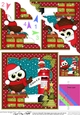 Christmas Little Hoot Owl has a Letter for Santa Scallop Corner Topper