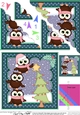 Christmas Little Hoot Owls put the Star on the Xmas Tree Scallop Corner Topper
