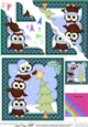 Christmas Little Hoot Owls put the Star on the Xmas Tree Scallop Corner Topper