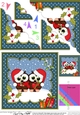 Christmas Little Hoot Owls are in Love Scallop Corner Topper