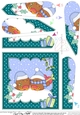 Christmas Bobbin Robin is in Love Fan Pyramage Topper