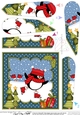 Christmas Pip Penguin goes Skating Fan Pyramage Topper