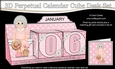 3D Everlasting Perpetual Calendar Desk Set Kit - Strawberry Basket Old Lady