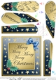 Elegant Christmas Greetings Fan Pyramage Topper