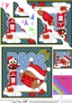 Christmas Bobbin Robin is having a Snowball fight Scallop Corner Topper