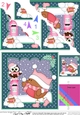Christmas Bobbin Robin is having a Snowball fight Scallop Corner Topper