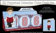 3D Everlasting Perpetual Calendar Desk Set Kit - Reading Man